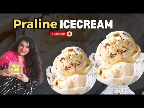 Praline Icecream | Caramel and Crunch Praline Icecream #chefwajeehatariq #pralineicecream