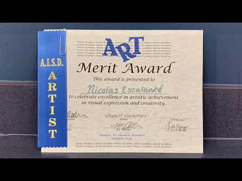 Nicolas Escalante 2012 - 2021 - Art Show - Nico's Award Starrett Elementary