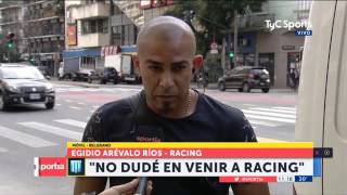 Arévalo Ríos: "Cuando salió la posibilidad de Racing, no lo dudé"