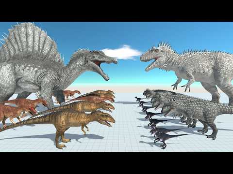 Dinosaur Battle: Spinosaurus ARK VS Carcharodontosaurus ARK in Animal Revolt Battle Simulator ARBS