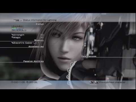 Final Fantasy XIII gameplay (tutorial, menu, setting) PS3 HD