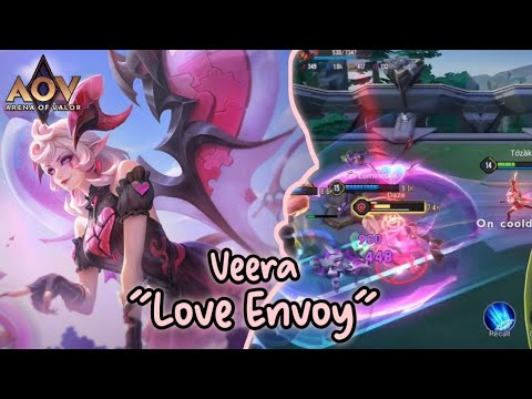Gameplay Veera New Codex Skin! Veera "Love Envoy" Special Valentine Chupid Theme!!! | ARENA OF VALOF