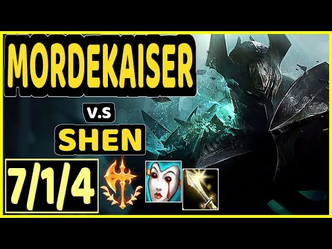 SOLARBACCA (MORDEKAISER) vs SHEN - 7/1/4 KDA TOP GAMEPLAY - NA Ranked GRANDMASTER
