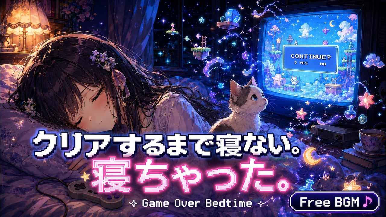 【フリーBGM】クリアするまで寝ない。寝ちゃった。