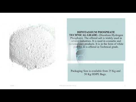 Dipotassium Phosphate Technical, For cleaning products, Packaging Size: 25 kg