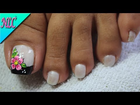 DECORACIÓN DE UÑAS PARA PIES FLORES Y FRANCÉS♥ – FLOWERS NAIL ART – FRENCH NAIL ART – NLC