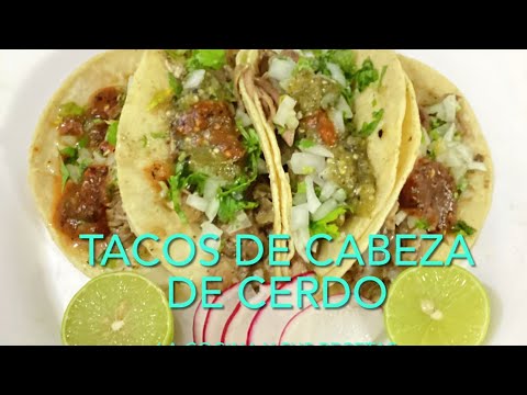 RECETA DE TACOS DE CABEZA DE CERDO ( PUERCO )