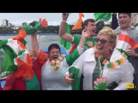 Trisha O'Donovan, mother of Gary and Paul O'Donovan, reacts to their amazing silver medal in Rio