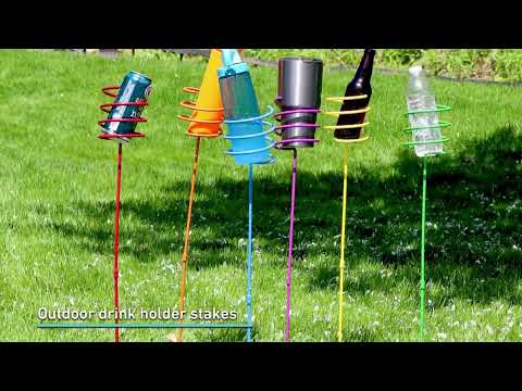 Ultimate Patio Heavy Duty Multicolored Drink Holder Stakes Video
