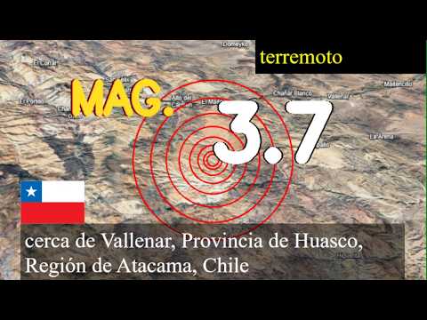 Terremoto cerca de Vallenar, Provincia de Huasco, Región de Atacama, Chile Terremoto de magnitud 3,