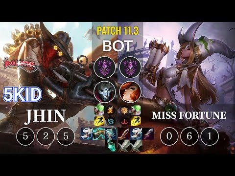 KT 5kid Jhin vs Miss Fortune Bot - KR Patch 11.3