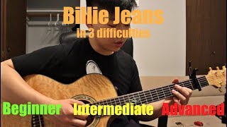 Michael Jackson  Billie Jean - Guitar Lesson Tutorial - (Easy/ Intermediate/ Advanced) - How to play