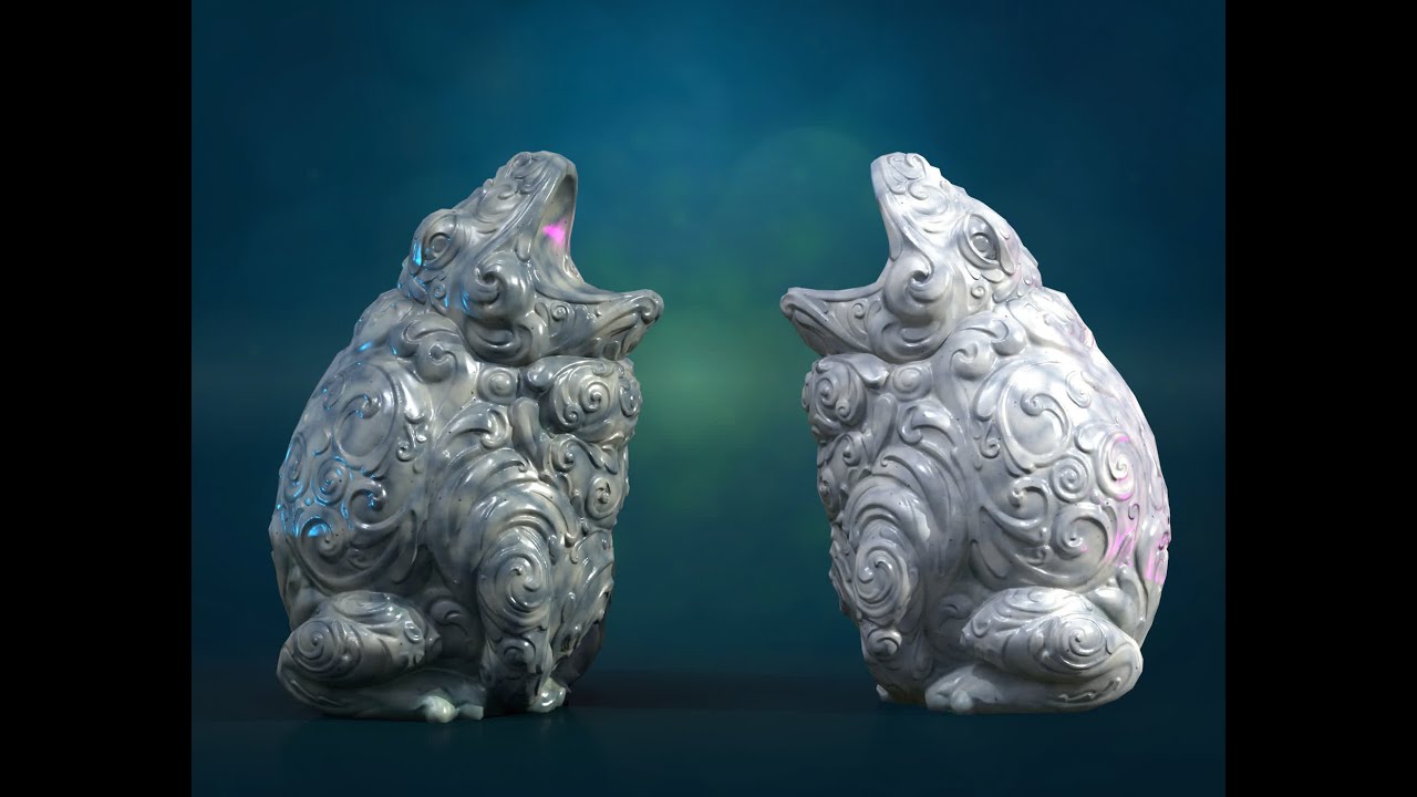 Marble Toad Frog PBR 3D Print Model