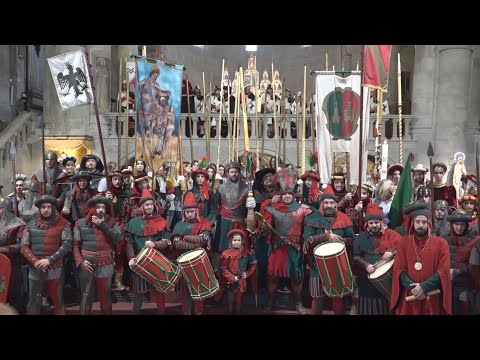 Giostra, Porta Crucifera in Pieve per il Te Deum