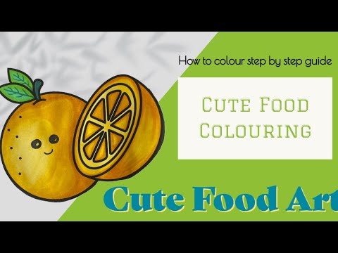 🍊 How to Colour Orange 💁🏻‍♀️ Step by Step guide 🍋 kawaii food art