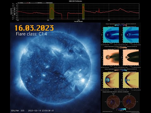 Solar flare 16.03.2023 class C1.4 [4K]
