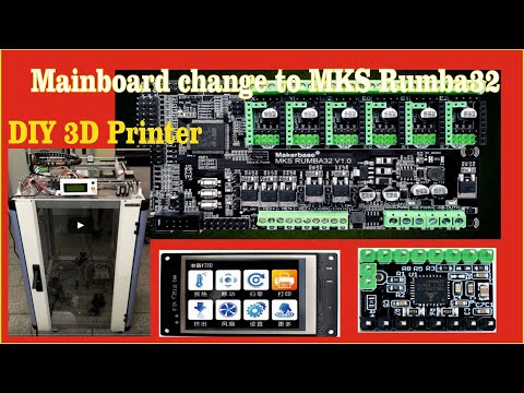 DIY 3D Printer exchange mainboard MKS Rumba32 and update firmware Marlin 2.0