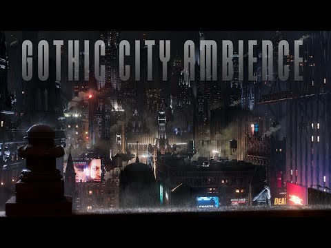 Heavy Rain In A Batman Inspired Gothic City Ambience | Heavy Rain Sounds For Relaxation | UE5 | 4K