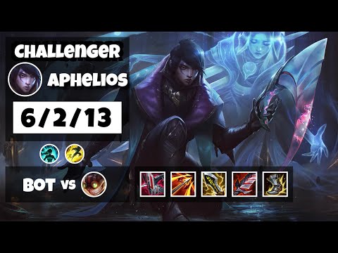 Aphelios Gameplay Challenger Replay S11 - 11.14 Bot Lane (6/2/13) - KOREAN