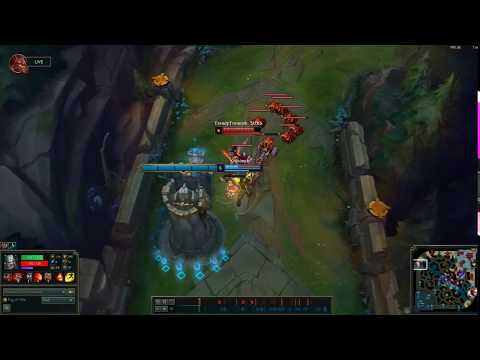 1 HP PERFECT TIMING CLUTCH TRYNDAMERE TOWER DIVE - S9.5 LoL Ranked Mechanical Outplay
