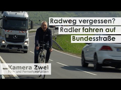 Stadt baut Radweg nicht zu Ende - Radfahrer fahren auf der Bundesstraße | Kamera Zwei