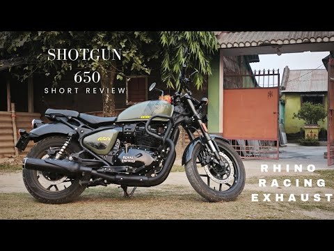 Shotgun 650 Short review with rhino racing exhaust 