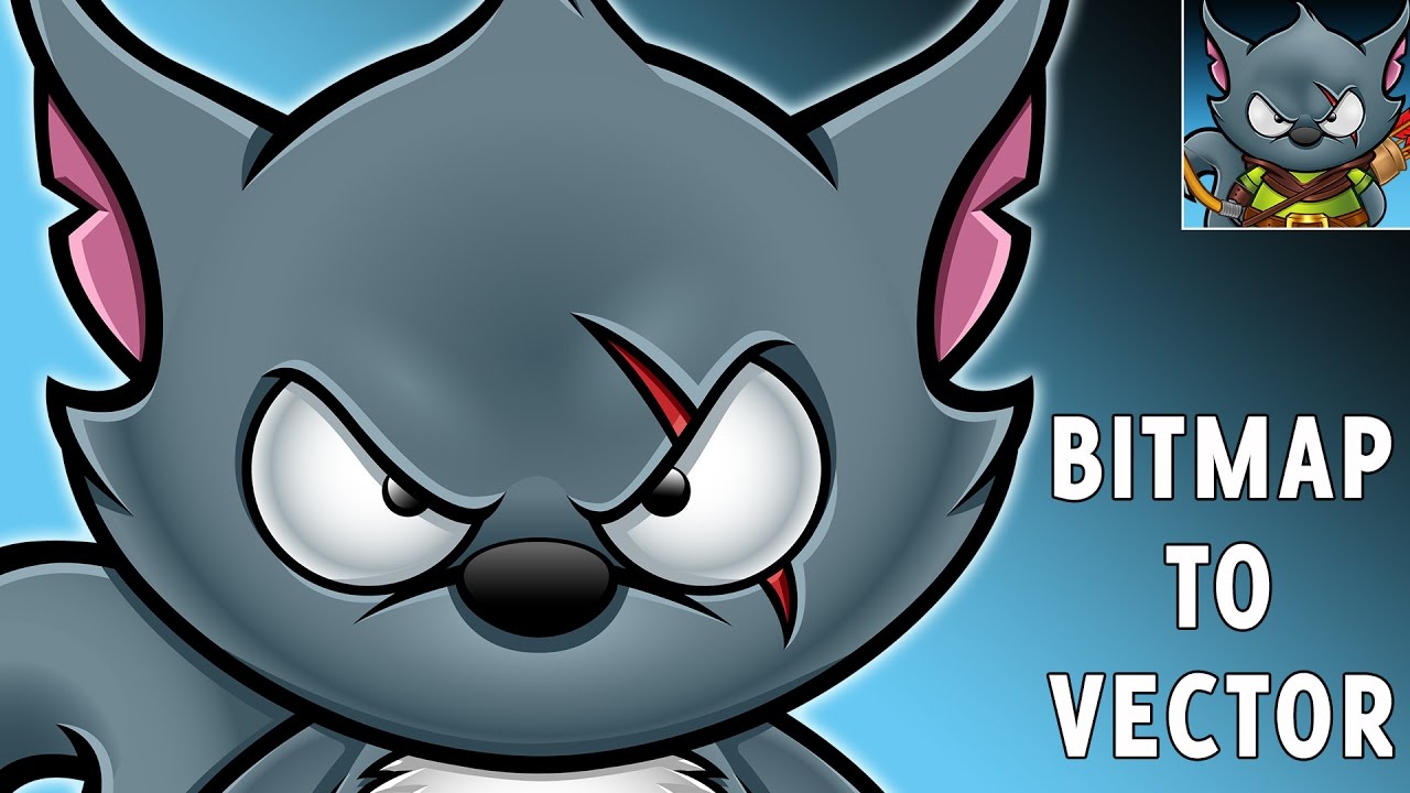 Cartoon Character - Bitmap To Vector - Timelapse