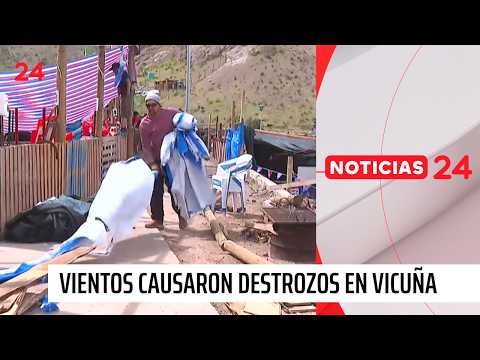 Vientos causaron destrozos en fonda de La Pampilla en Vicuña