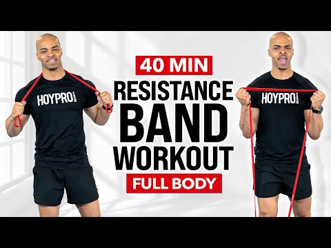 40 MIN Full Body Resistance Band Workout | Strength, All Standing, No Jumping, No Repeat, Travel
