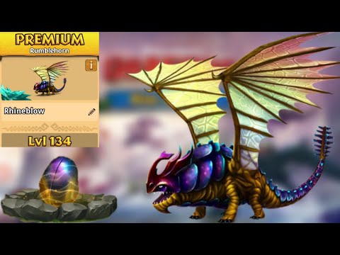 Rhineblow Max Level 134 Titan Mode - New Premium Rumblehorn - Dragons:Rise of Berk New Summer Update