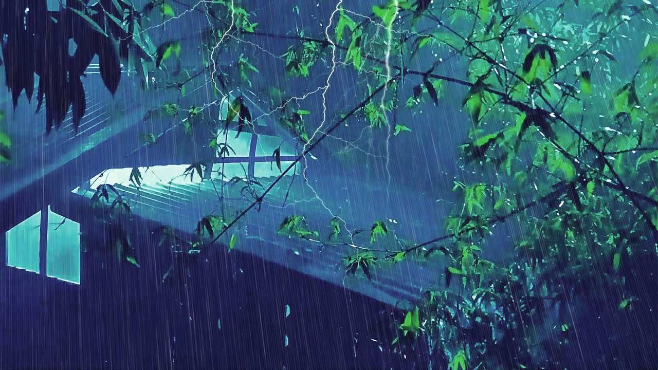 🔴 Heavy Rain on a Tin Roof for Sleeping 24/7️🎧 Sleep Instantly with Rain Sounds & Thunder at Night