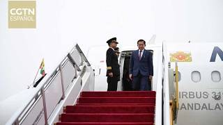 El presidente de Myanmar, Min Aung Hlaing, llega a Beijing para visita de Estado