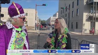Meaghan Mackey catching up with revelers and their dogs