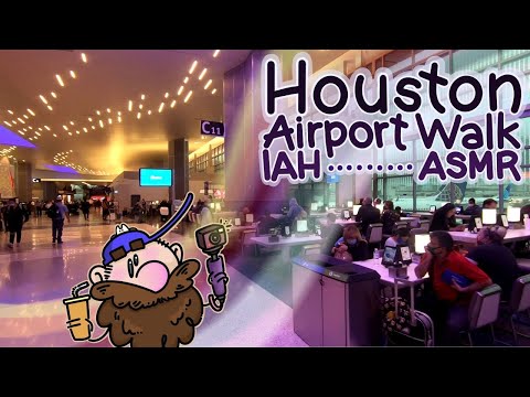 The Ultimate ASMR Airport Walk - IAH - Houston Intercontinental Airport - No Music, No Narration