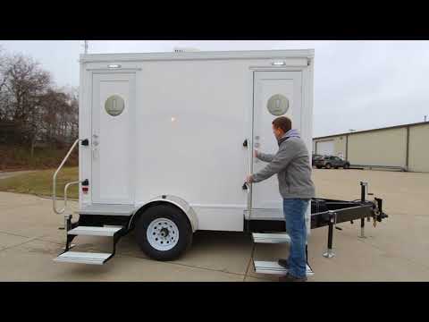 2 Station Portable Restroom Trailer | Affordable Advantage Series Walk Through