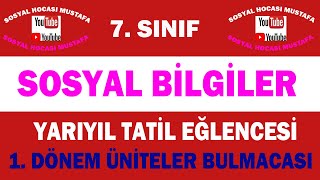 7. Sınıf Sosyal Bilgiler 1. Dönem Sonu Üniteler Bulmaca (1.2.3.Üniteler)