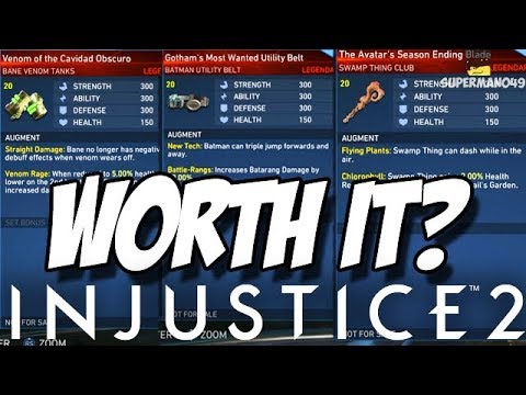 Injustice 2: Is Legendary Gear Worth It? Swamp Thing, Bane & Batman Legendary Gear Review