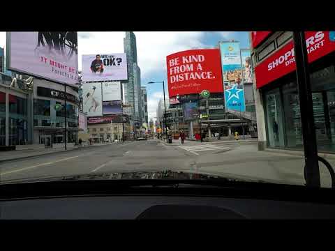Empty Streets of Toronto during Covid-19 Lockdown - Walking along Toronto downtown streets