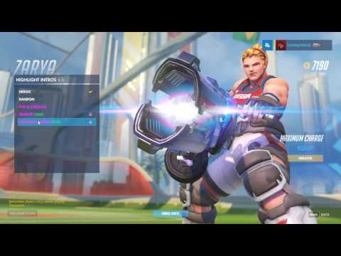 Zarya - Champion - Overwatch Summer Games Skin Spotlight (all intros, emotes, poses)