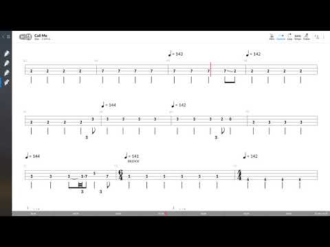 Blondie - Call Me (BASS TAB PLAY ALONG)