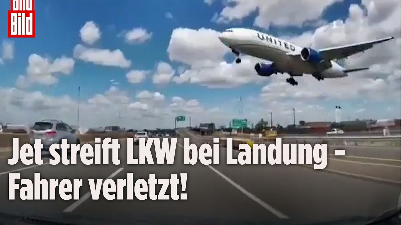 SCHWERER ZWISCHENFALL: United-Flugzeug streift Lkw bei Landung in Newark