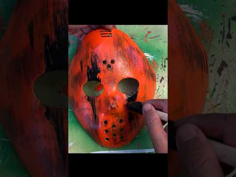 Painting a Jason style Halloween Mask 😱 #shorts #mask #halloween