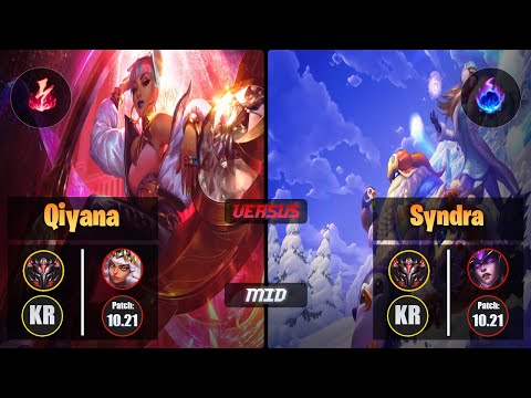 GrandMaster QIYANA [Electrocute] (Mid) VS  SYNDRA - Grandmaster KR Patch 10.21