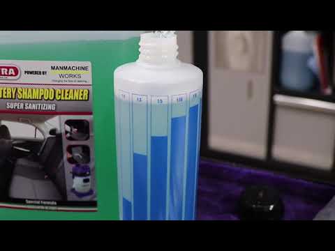 Car upholstery cleaner, packaging type: plastic can