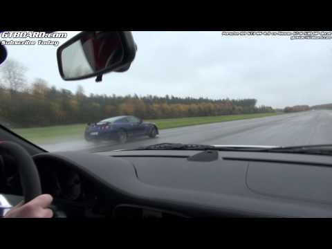 Porsche GT3 RS 4.0 vs Nissan GT-R 530 HP decat rolling start  50