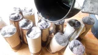 Fire Starters Made From Toilet Paper Roll & Dryer Lint