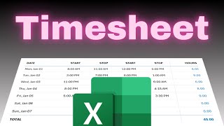 How to Make an Employee Timesheet in Excel
