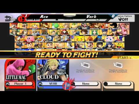 DePaul Smashfest #3 (Smash Wii U) Losers Bracket - Ace (Little Mac) vs. Verb (Cloud)