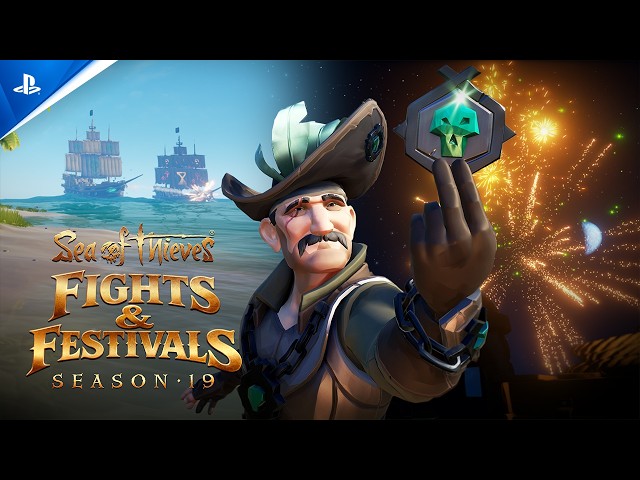 تأجير لعبة Sea of Thieves على PS5 صورة لسفينة القراصنة في عرض البحر