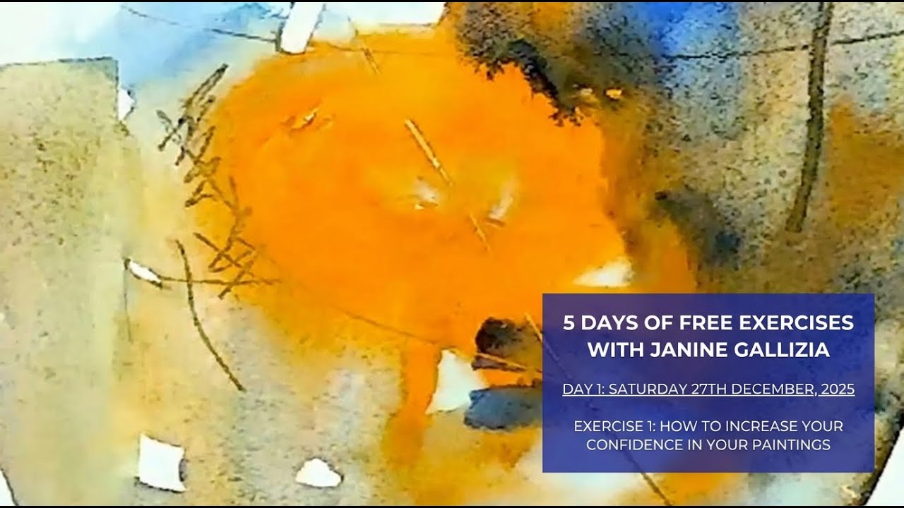WATERCOLOR exercise DAY 1: Increase your confidence in painting with Janine GALLIZIA